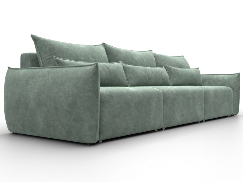 Диван прямой Лига-051 НПБ Лонг, Велюр, BRUT 08 зеленый