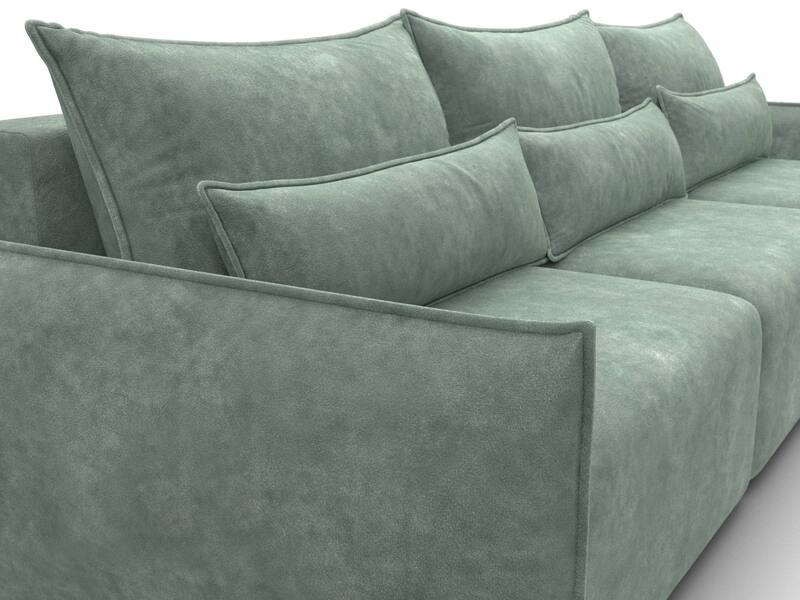 Диван прямой Лига-051 НПБ Лонг, Велюр, BRUT 08 зеленый