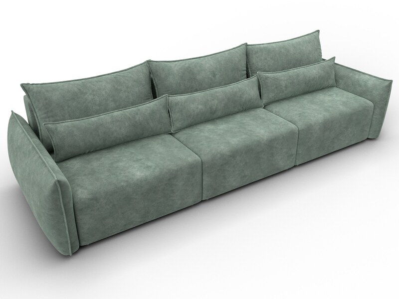 Диван прямой Лига-051 НПБ Лонг, Велюр, BRUT 08 зеленый