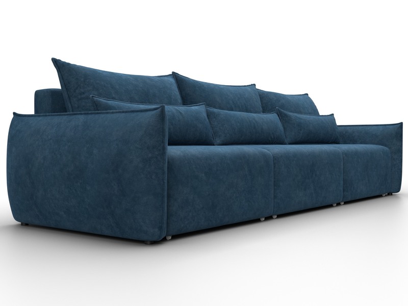 Диван прямой Лига-051 НПБ Лонг, Велюр, BRUT 11 синий