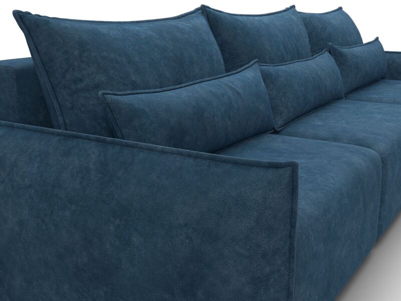 Диван прямой Лига-051 НПБ Лонг, Велюр, BRUT 11 синий