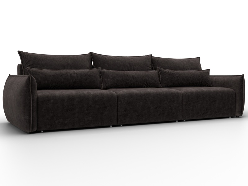 Диван прямой Лига-051 НПБ Лонг, Велюр, BRUT 17 коричневый