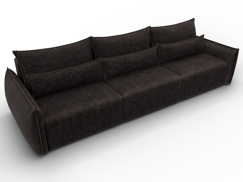 Диван прямой Лига-051 НПБ Лонг, Велюр, BRUT 17 коричневый
