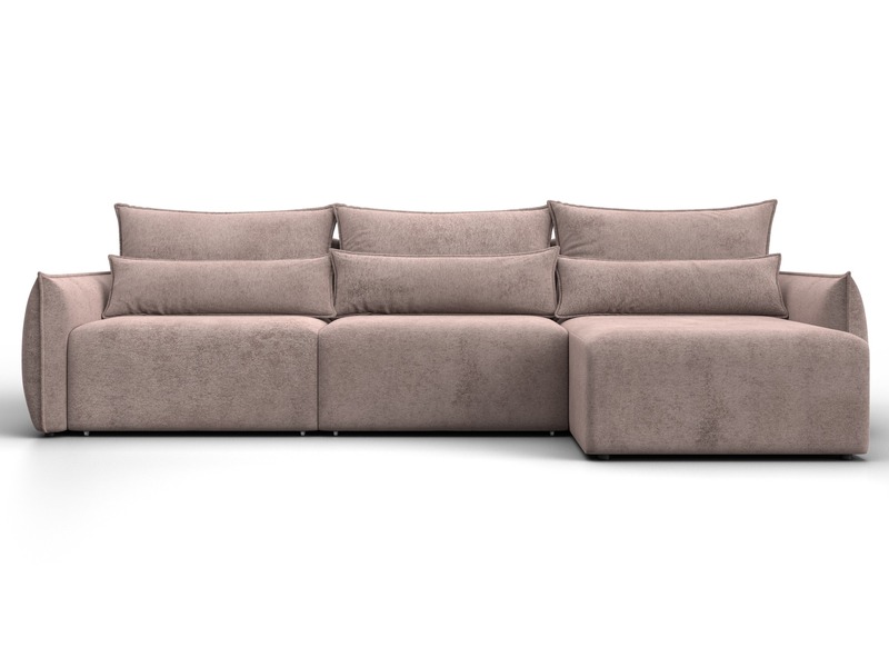 Диван угловой Лига-051 НПБ Лонг угол универсальный, Велюр, TOWER 05 бежевый