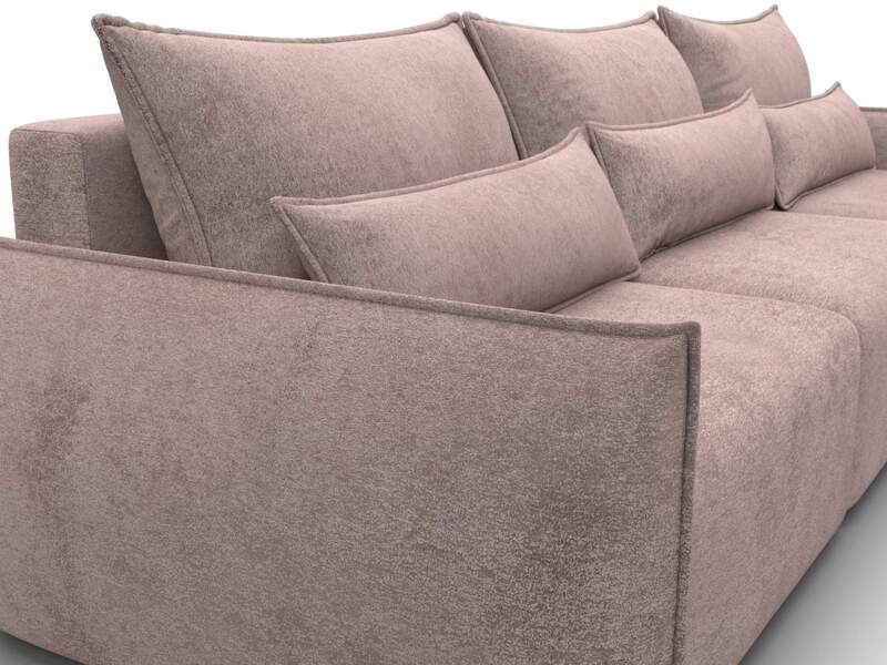 Диван угловой Лига-051 НПБ Лонг угол универсальный, Велюр, TOWER 05 бежевый