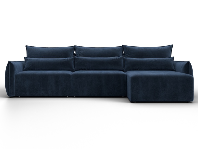 Диван угловой Лига-051 НПБ Лонг угол универсальный, Велюр, TOWER 13 синий