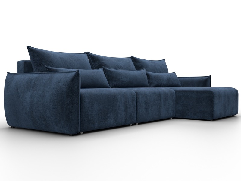 Диван угловой Лига-051 НПБ Лонг угол универсальный, Велюр, TOWER 13 синий
