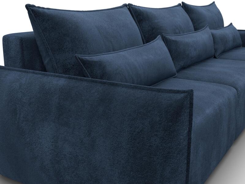 Диван угловой Лига-051 НПБ Лонг угол универсальный, Велюр, TOWER 13 синий