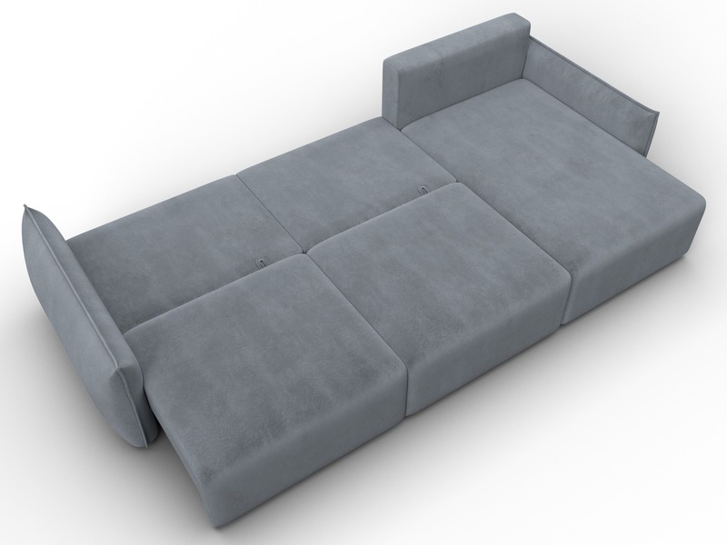 Диван угловой Лига-051 НПБ Лонг угол универсальный, Велюр, TOWER 10 серый