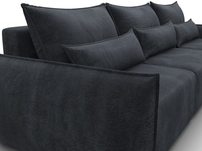 Диван угловой Лига-051 НПБ Лонг угол универсальный, Велюр, TOWER 11 темно-серый