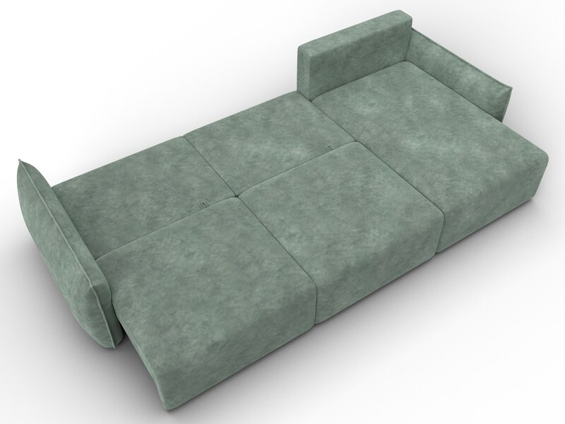 Диван угловой Лига-051 НПБ Лонг угол универсальный, Велюр, BRUT 08 зеленый