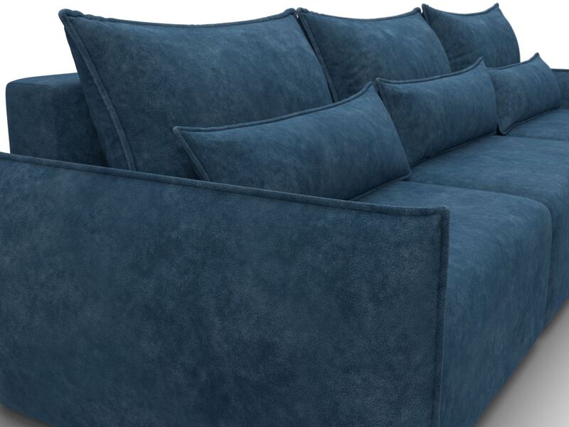 Диван угловой Лига-051 НПБ Лонг угол универсальный, Велюр, BRUT 11 синий