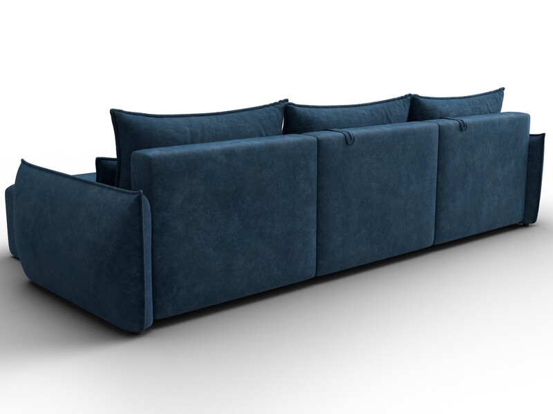 Диван угловой Лига-051 НПБ Лонг угол универсальный, Велюр, BRUT 11 синий