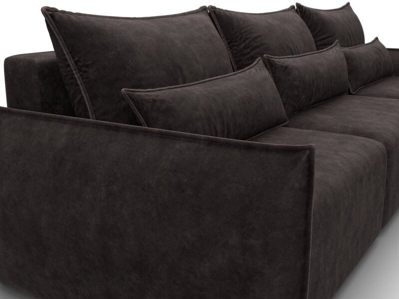 Диван угловой Лига-051 НПБ Лонг угол универсальный, Велюр, BRUT 17 коричневый