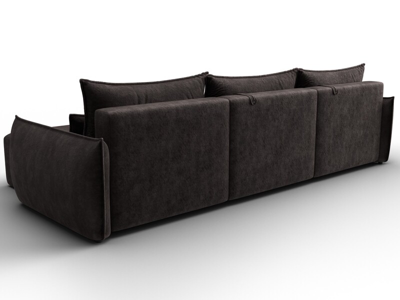 Диван угловой Лига-051 НПБ Лонг угол универсальный, Велюр, BRUT 17 коричневый