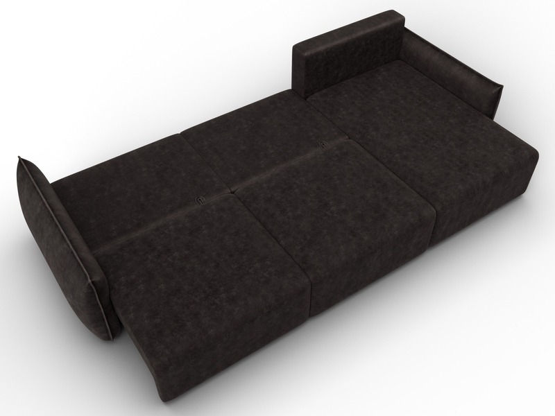 Диван угловой Лига-051 НПБ Лонг угол универсальный, Велюр, BRUT 17 коричневый