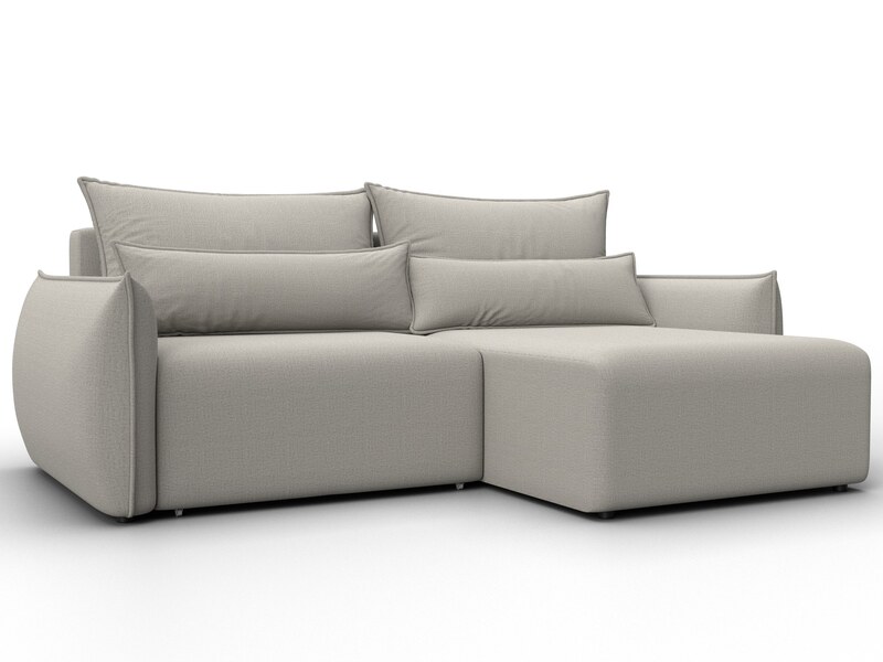 Диван угловой Лига-051 НПБ угол универсальный, Рогожка, Амур 02 бежевый