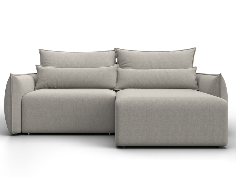 Диван угловой Лига-051 НПБ угол универсальный, Рогожка, Амур 02 бежевый