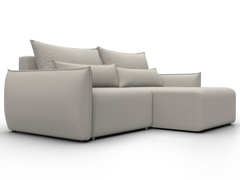 Диван угловой Лига-051 НПБ угол универсальный, Рогожка, Амур 02 бежевый