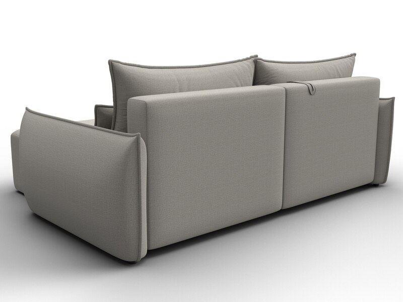 Диван угловой Лига-051 НПБ угол универсальный, Рогожка, Амур 02 бежевый