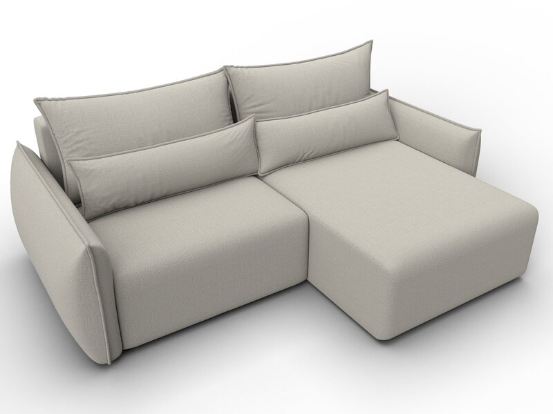 Диван угловой Лига-051 НПБ угол универсальный, Рогожка, Амур 02 бежевый