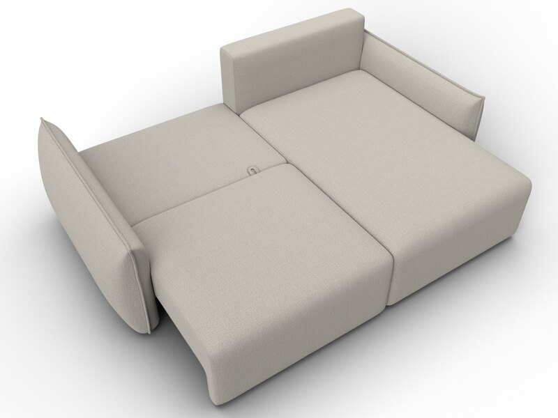 Диван угловой Лига-051 НПБ угол универсальный, Рогожка, Амур 02 бежевый