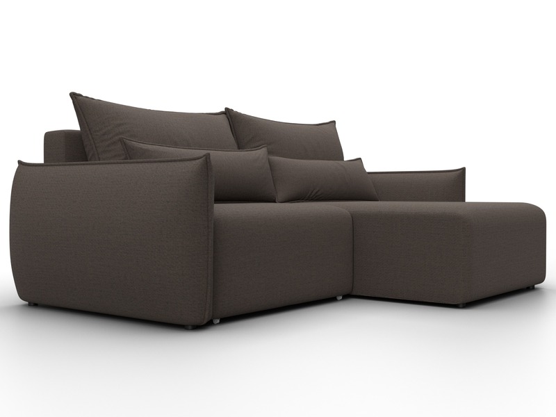 Диван угловой Лига-051 НПБ угол универсальный, Рогожка, Амур 05 коричневый