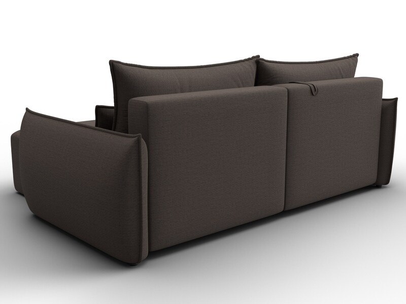 Диван угловой Лига-051 НПБ угол универсальный, Рогожка, Амур 05 коричневый