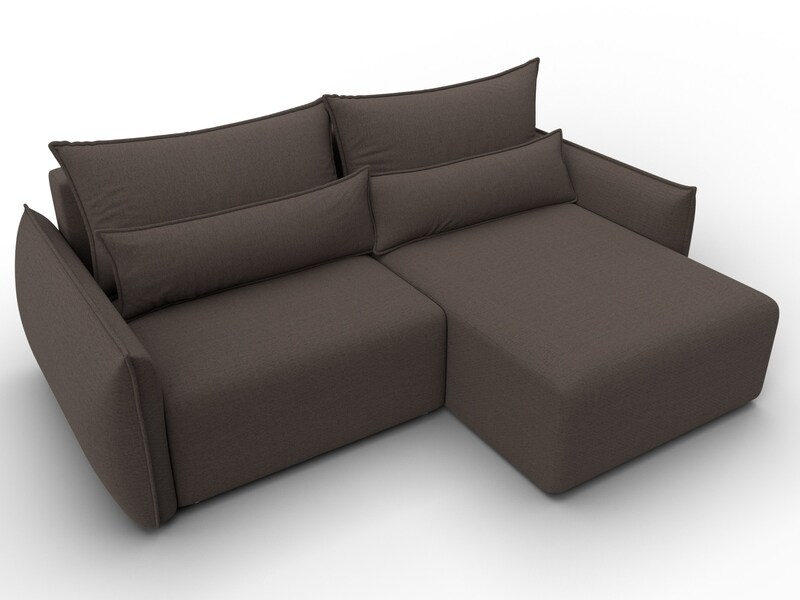 Диван угловой Лига-051 НПБ угол универсальный, Рогожка, Амур 05 коричневый