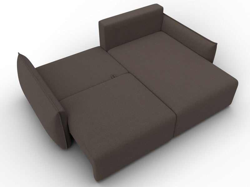 Диван угловой Лига-051 НПБ угол универсальный, Рогожка, Амур 05 коричневый