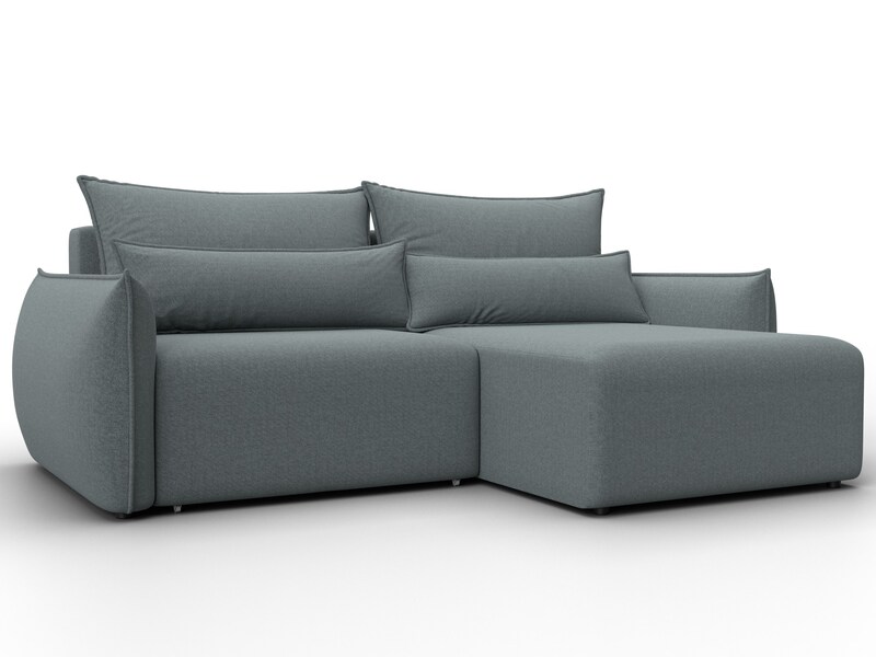 Диван угловой Лига-051 НПБ угол универсальный, Рогожка, Амур 07 серый