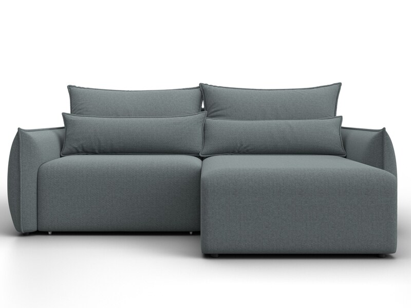 Диван угловой Лига-051 НПБ угол универсальный, Рогожка, Амур 07 серый