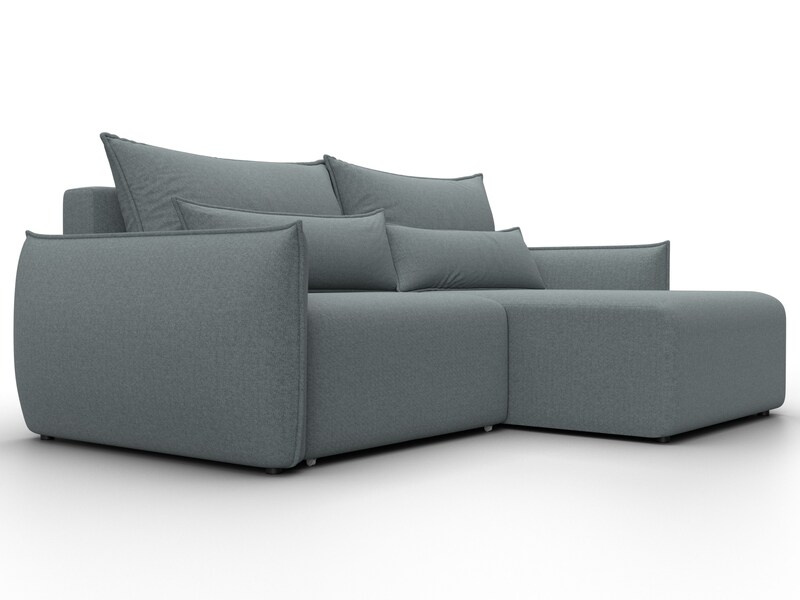 Диван угловой Лига-051 НПБ угол универсальный, Рогожка, Амур 07 серый