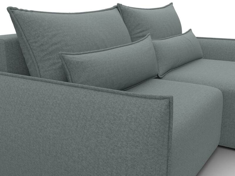 Диван угловой Лига-051 НПБ угол универсальный, Рогожка, Амур 07 серый