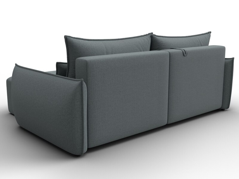 Диван угловой Лига-051 НПБ угол универсальный, Рогожка, Амур 07 серый