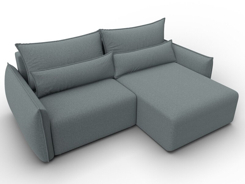 Диван угловой Лига-051 НПБ угол универсальный, Рогожка, Амур 07 серый