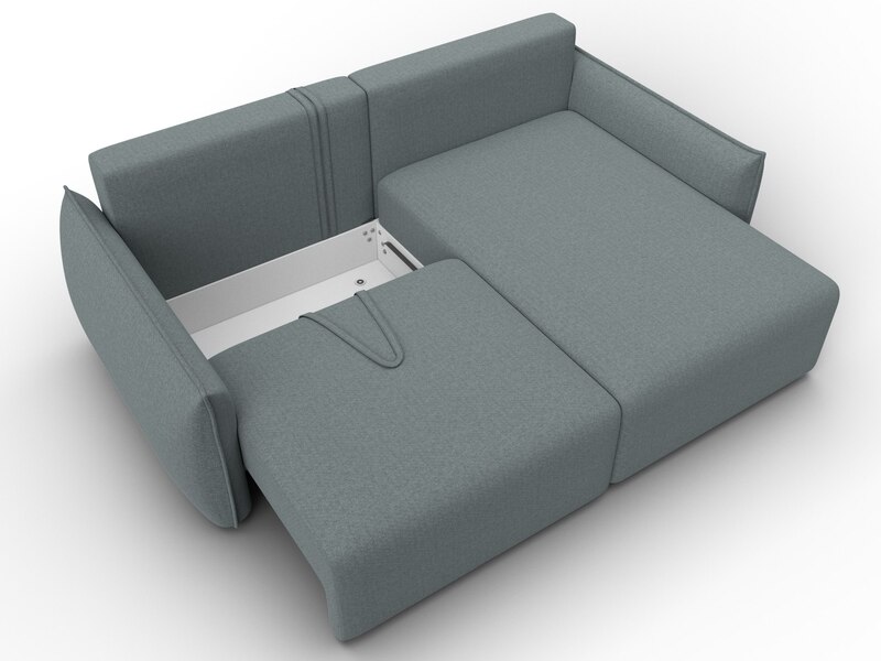 Диван угловой Лига-051 НПБ угол универсальный, Рогожка, Амур 07 серый