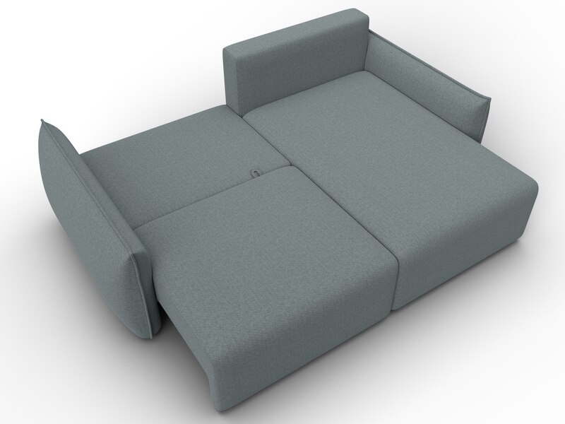 Диван угловой Лига-051 НПБ угол универсальный, Рогожка, Амур 07 серый