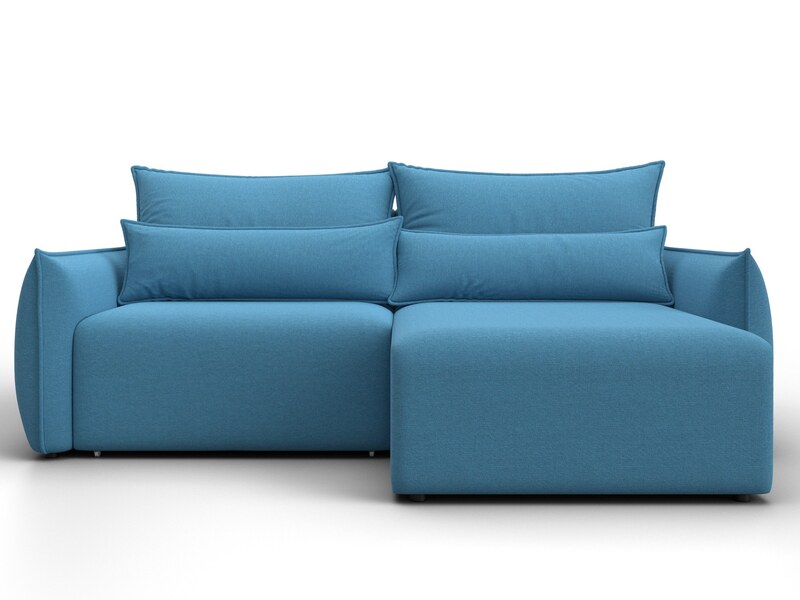 Диван угловой Лига-051 НПБ угол универсальный, Рогожка, Амур 10 голубой