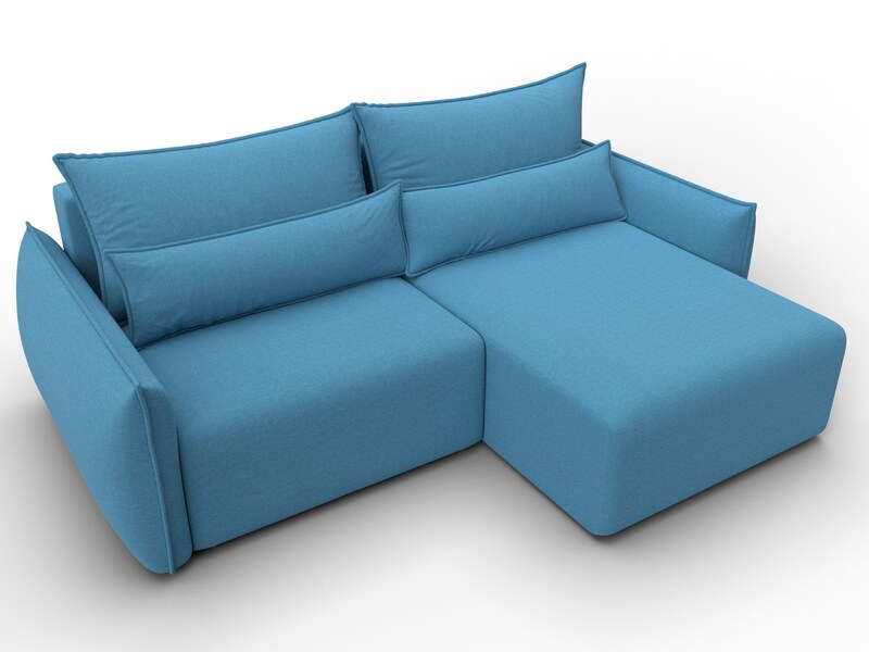 Диван угловой Лига-051 НПБ угол универсальный, Рогожка, Амур 10 голубой
