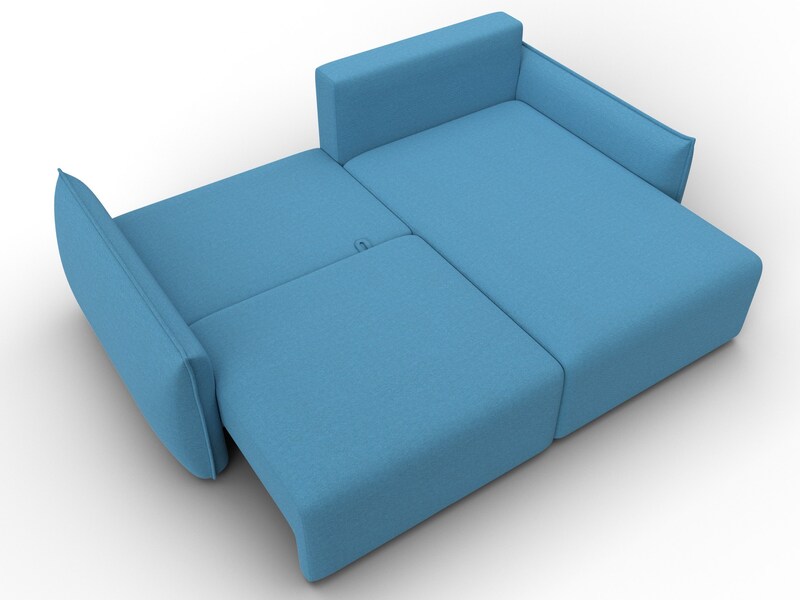 Диван угловой Лига-051 НПБ угол универсальный, Рогожка, Амур 10 голубой