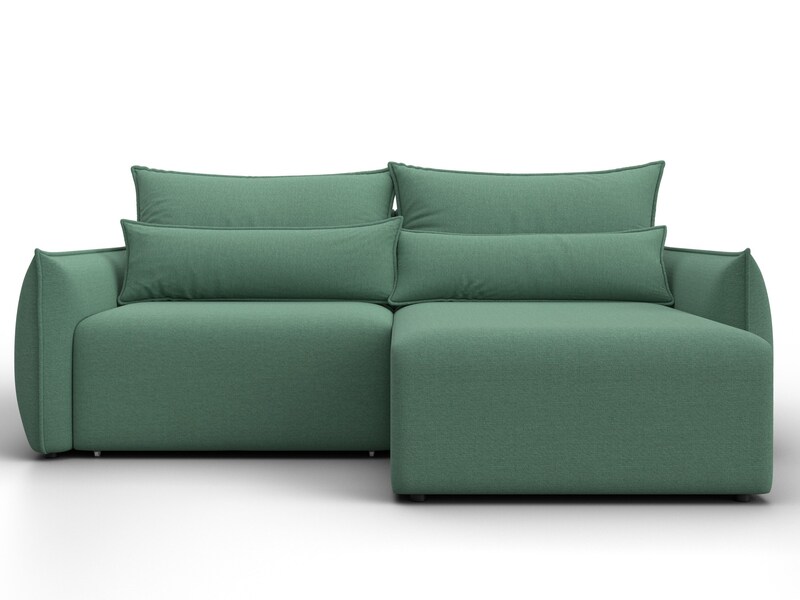 Диван угловой Лига-051 НПБ угол универсальный, Рогожка, Амур 11 зеленый