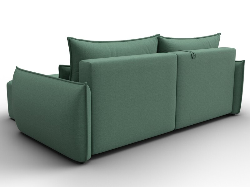 Диван угловой Лига-051 НПБ угол универсальный, Рогожка, Амур 11 зеленый