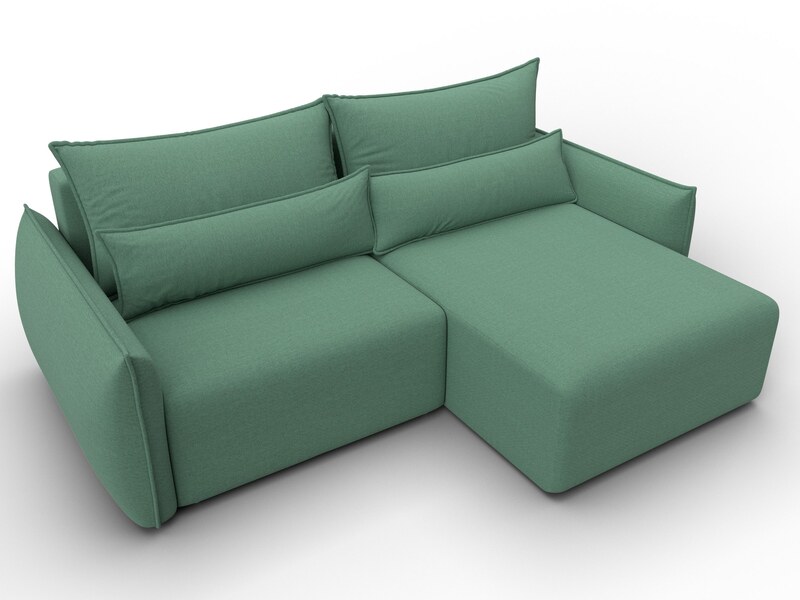 Диван угловой Лига-051 НПБ угол универсальный, Рогожка, Амур 11 зеленый