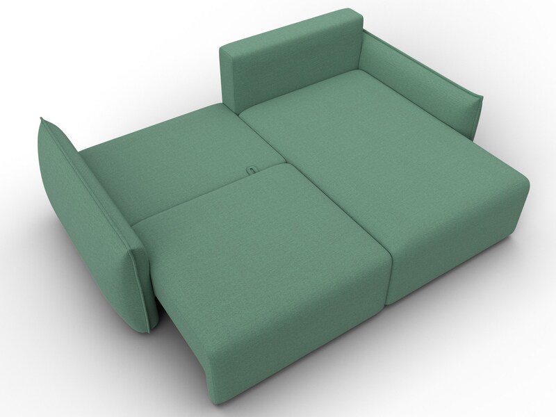 Диван угловой Лига-051 НПБ угол универсальный, Рогожка, Амур 11 зеленый