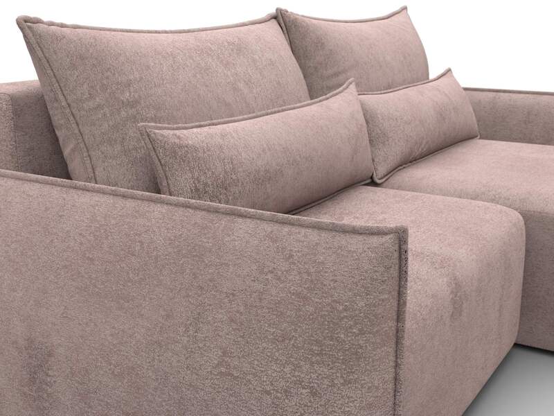 Диван угловой Лига-051 НПБ угол универсальный, Велюр, TOWER 05 бежевый