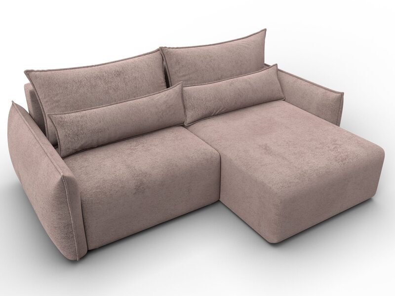 Диван угловой Лига-051 НПБ угол универсальный, Велюр, TOWER 05 бежевый