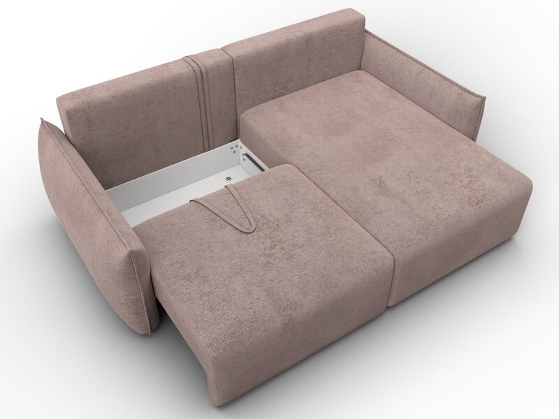 Диван угловой Лига-051 НПБ угол универсальный, Велюр, TOWER 05 бежевый