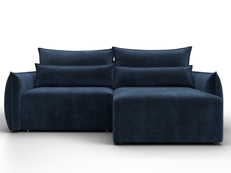 Диван угловой Лига-051 НПБ угол универсальный, Велюр, TOWER 13 синий