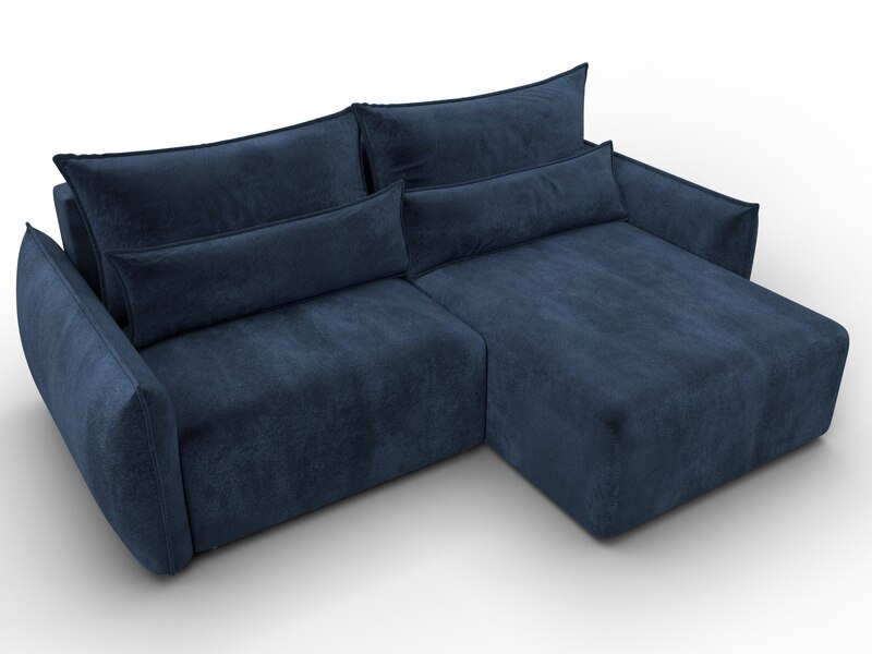Диван угловой Лига-051 НПБ угол универсальный, Велюр, TOWER 13 синий